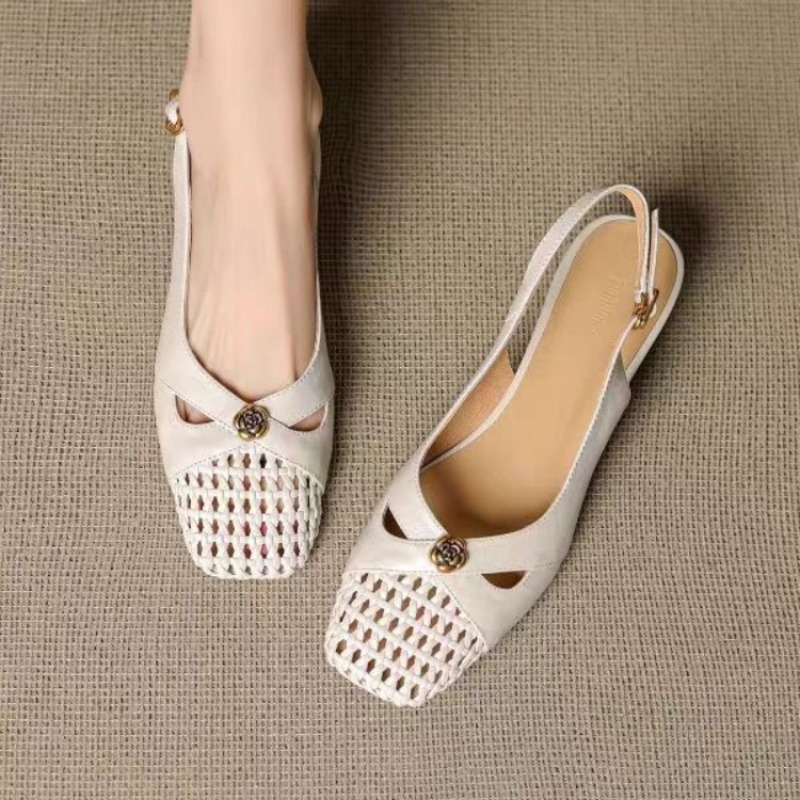 Womens Heels - Damen-Sandalen mit geschlossener Zehenpartie im französischen