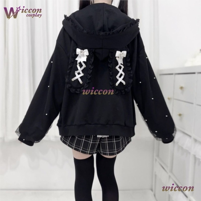 Formal Skirt - Hasenohren Schleife Hoodies Elegant Casual Top