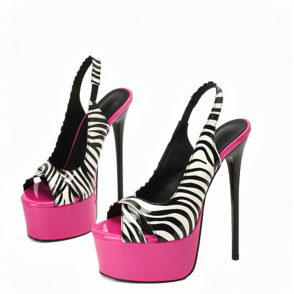 Formal Dress - Damenmode-Sandalen, 16 cm hohe Absätze, Lackleder,
