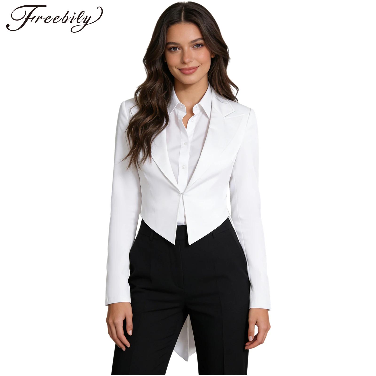 Womens Blazer - Damen Nachtclub Cocktails Frack Kellnerin Cosplay