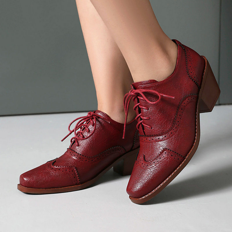 Damen Oxford-Schuhe, spitzer Z – Pump Heel Block Bewertung und Preis