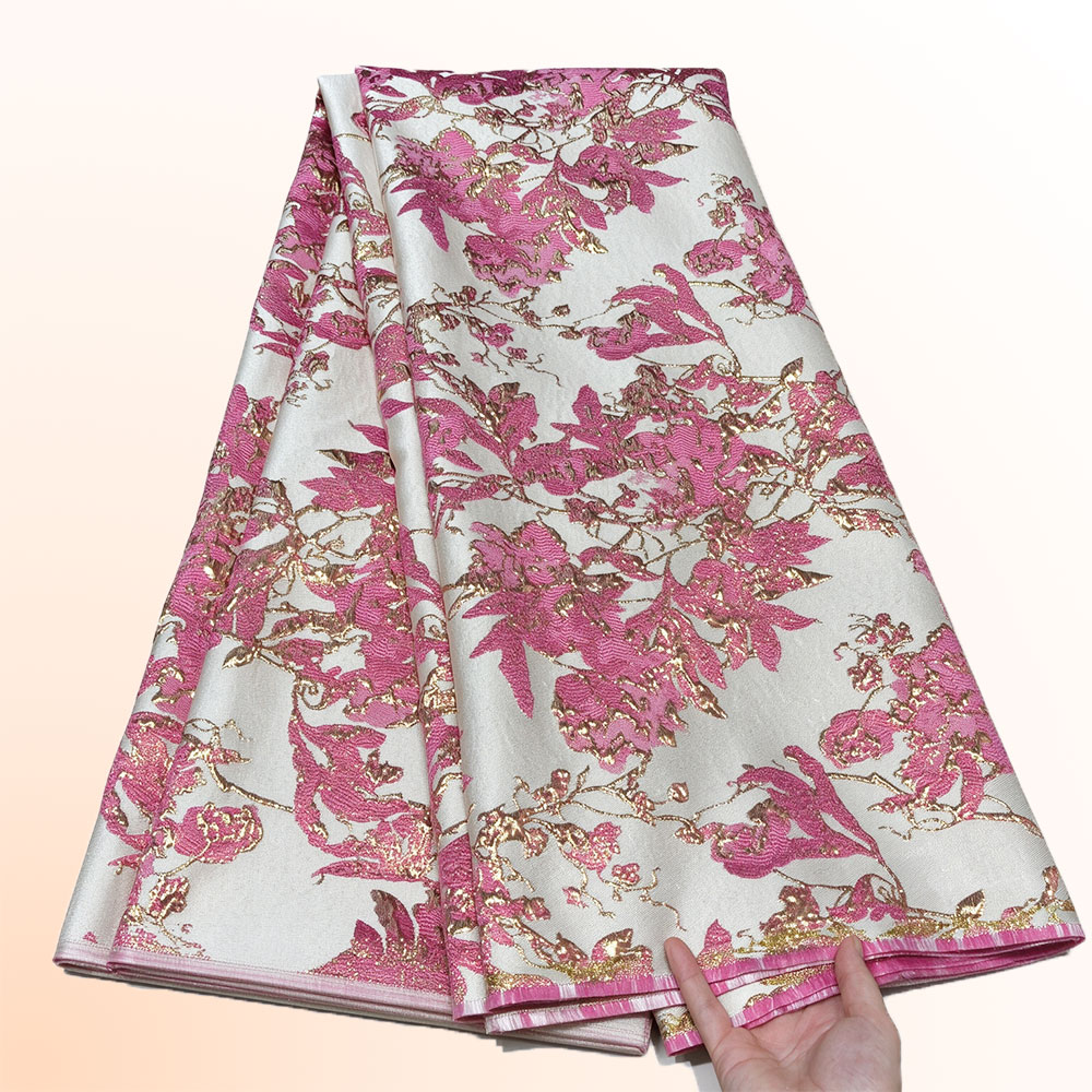 5 Yard Blumenmuster-Brokatstof – Formal Dress Bewertung und Preis