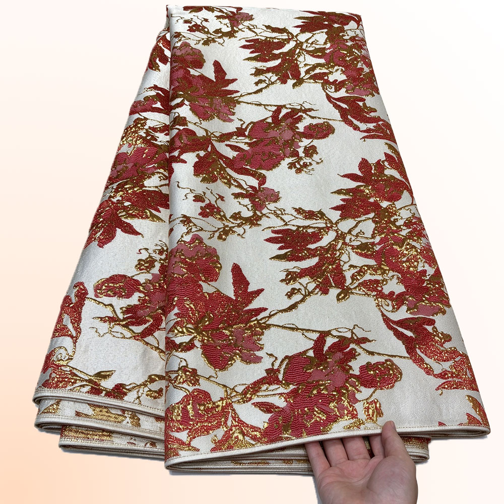 5 Yard Blumenmuster-Brokatstof – Formal Dress Bewertung und Preis