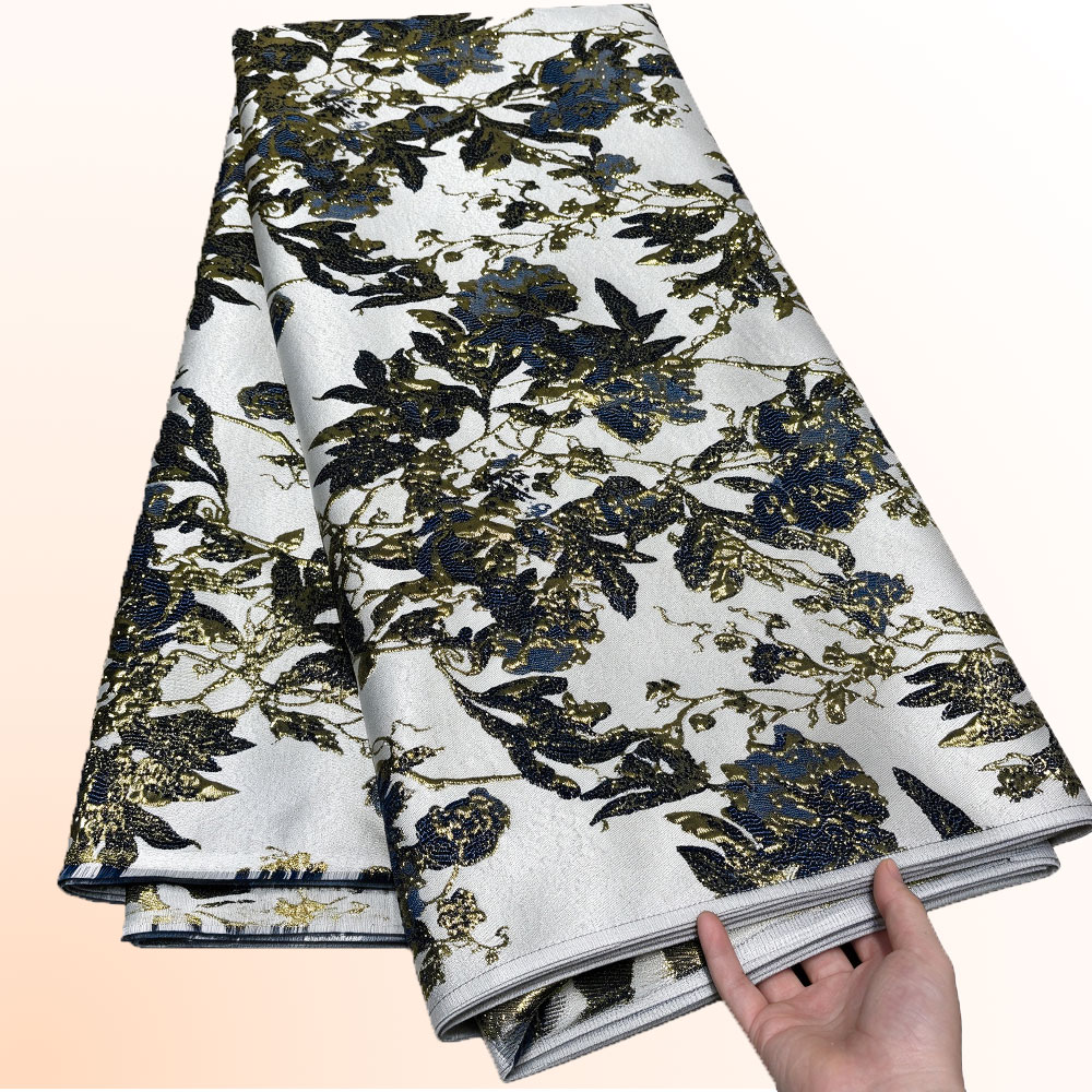 5 Yard Blumenmuster-Brokatstof – Formal Dress Bewertung und Preis
