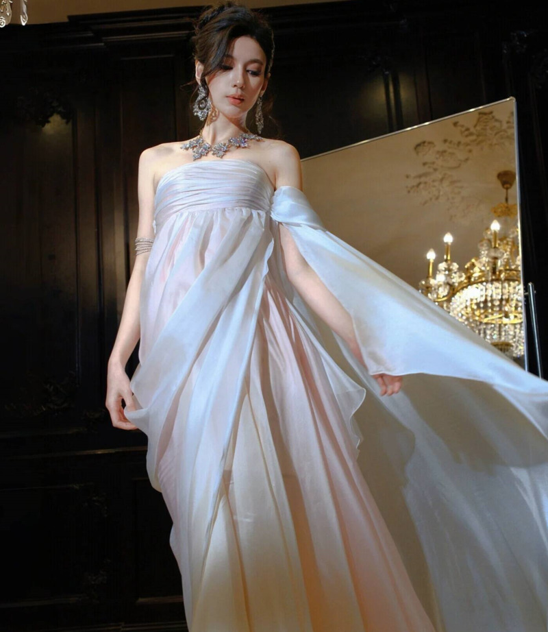 Trägerloses, fließendes Chiffo – Evening Gown Bewertung und Preis